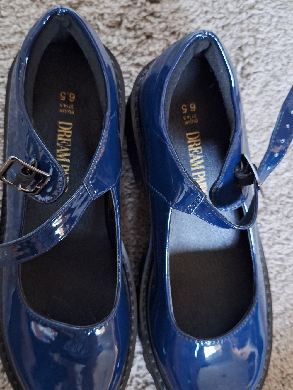 DREAM PAIRS women's Navy Shiny Navy Blue Mary Jane Pumps Size 6.5 NWB - Picture 3 of 8